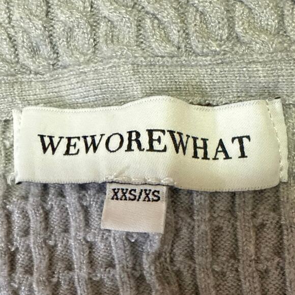 WeWoreWhat Women's Gray Cable Knit Long Sleeve Open Front Cardigan Sweater XXS - Picture 4 of 5